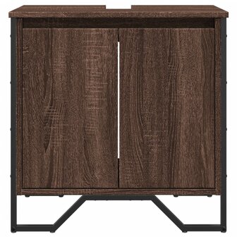 Wastafelkast 60x35x60 cm bewerkt hout bruin eikenkleurig 4