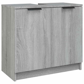 Badkamerkast 64,5x33,5x59 cm bewerkt hout grijs sonoma eiken 2