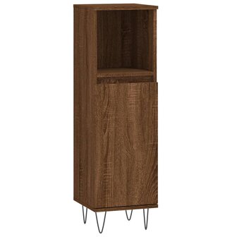 Badkamerkast 30x30x100 cm bewerkt hout bruin eikenkleur 2