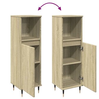 Badkamerkast 30x30x100 cm bewerkt hout sonoma eikenkleurig 7