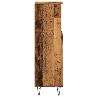 Badkamerkast 30x30x100 cm bewerkt hout oud houtkleurig 5