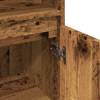 Badkamerkast 30x30x100 cm bewerkt hout oud houtkleurig 8