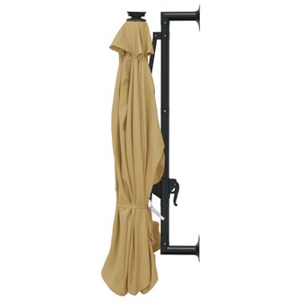 Wandparasol met LED&amp;apos;s 300 cm taupe 5
