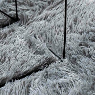 Hoogpolig vloerkleed NAVARRA 80x150 cm polyester zilvergrijs 7