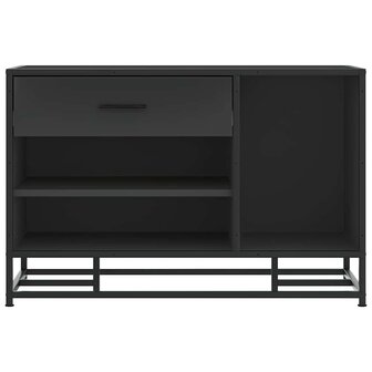 Schoenenbank 80x40x53,5 cm bewerkt hout en metaal zwart 4