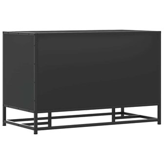 Schoenenbank 80x40x53,5 cm bewerkt hout en metaal zwart 6