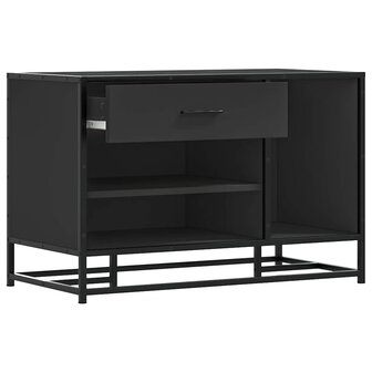 Schoenenbank 80x40x53,5 cm bewerkt hout en metaal zwart 7