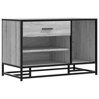 Schoenenbank 80x40x53,5 cm bewerkt hout en metaal grijs sonoma 2