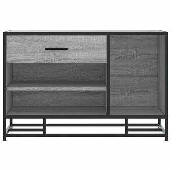 Schoenenbank 80x40x53,5 cm bewerkt hout en metaal grijs sonoma 4