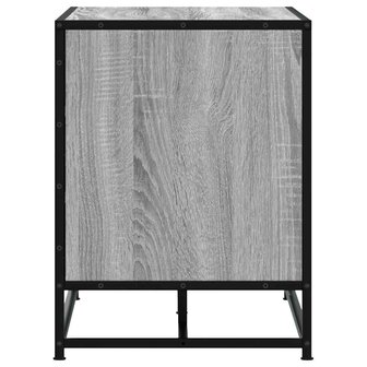 Schoenenbank 80x40x53,5 cm bewerkt hout en metaal grijs sonoma 5