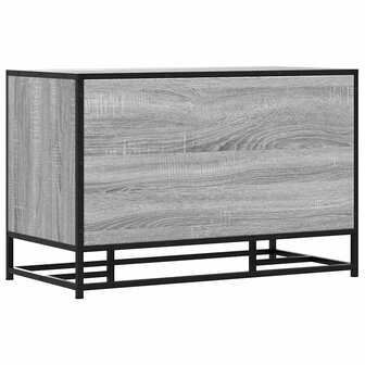 Schoenenbank 80x40x53,5 cm bewerkt hout en metaal grijs sonoma 6