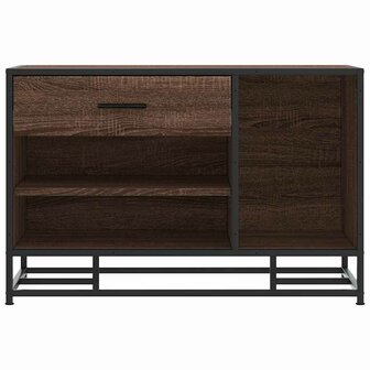 Schoenenbank 80x40x53,5 cm bewerkt hout en metaal bruin eiken 4