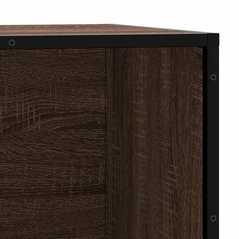 Schoenenbank 80x40x53,5 cm bewerkt hout en metaal bruin eiken 8