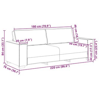 3-zitsbank Donkergrijs 180 cm Stof 9