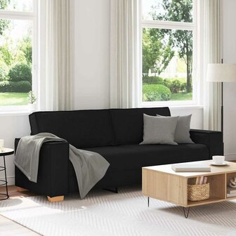 3-zitsbank Zwart 180 cm Stof 1
