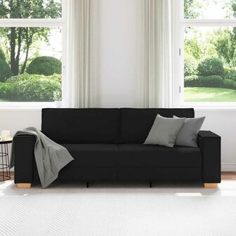 3-zitsbank Zwart 180 cm Stof 3