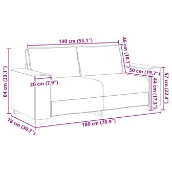 2-zitsbank Wijnrood 140 cm Stof 9