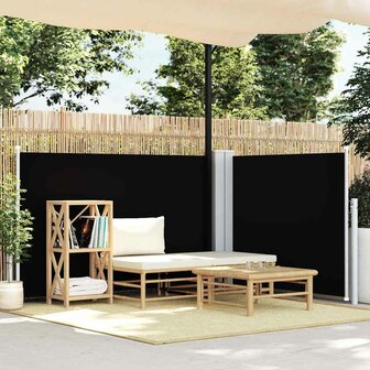 Windscherm uittrekbaar 100x600 cm zwart 1