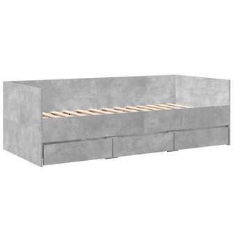 Slaapbank met lades zonder matras 90x190 cm betongrijs 3