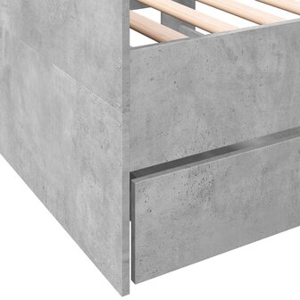 Slaapbank met lades zonder matras 90x190 cm betongrijs 7