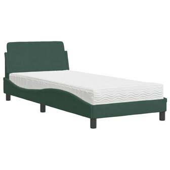 Bed met matras &quot;Dover&quot; fluweel donkergroen 80x200 cm 2