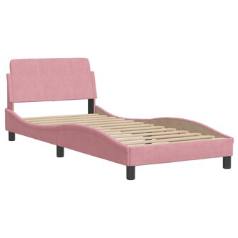 Bed met matras &quot;Dover&quot; fluweel roze 80x200 cm 4