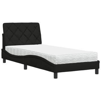 Bed met matras stof zwart 80x200 cm 2