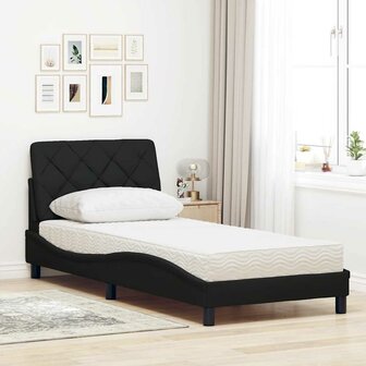 Bed met matras stof zwart 80x200 cm 3