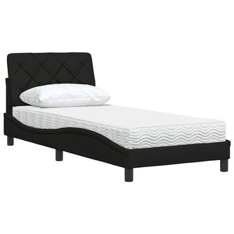 Bed met matras stof zwart 80x200 cm 4