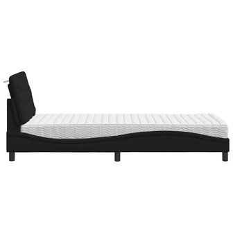 Bed met matras stof zwart 80x200 cm 6