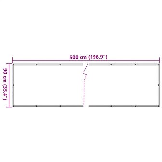 Balkonscherm 500x90 cm PVC antracietkleurig 6
