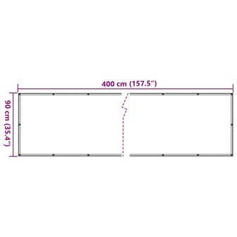 Balkonscherm 400x90 cm PVC grijs 6