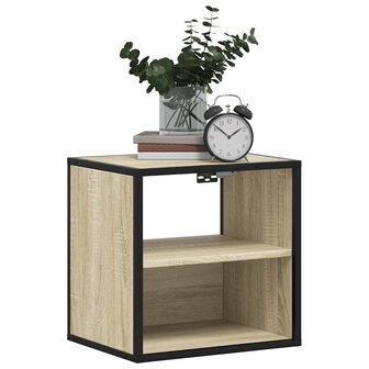 Nachtkastje wandgemonteerd 40x31x39,5 cm sonoma eikenkleurig 4