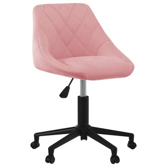 Kantoorstoel draaibaar fluweel roze 2