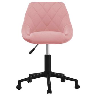 Kantoorstoel draaibaar fluweel roze 3