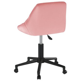 Kantoorstoel draaibaar fluweel roze 5
