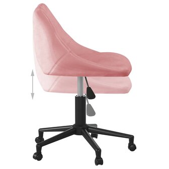 Kantoorstoel draaibaar fluweel roze 6