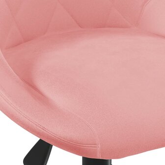 Kantoorstoel draaibaar fluweel roze 7