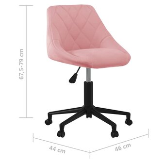 Kantoorstoel draaibaar fluweel roze 8