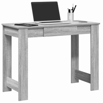 Bureau 100x45x75 cm bewerkt hout grijs sonoma eikenkleurig 1