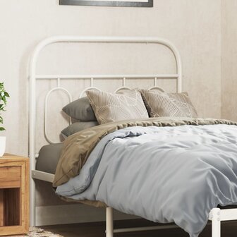 Hoofdbord 90 cm metaal wit 1