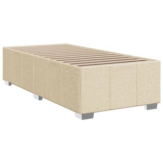 Bedframe zonder matras 90x200 cm stof cr&egrave;mekleurig 3