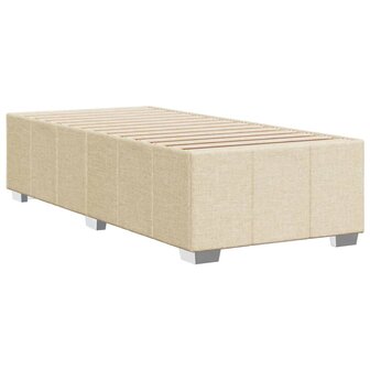 Bedframe zonder matras 90x200 cm stof cr&egrave;mekleurig 6