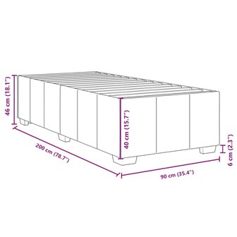 Bedframe zonder matras 90x200 cm stof cr&egrave;mekleurig 9