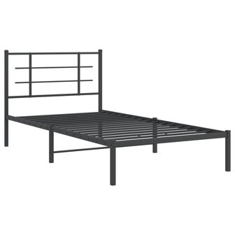 Bedframe met hoofdbord metaal zwart 100x200 cm 3