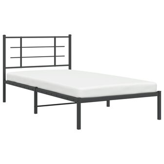 Bedframe met hoofdbord metaal zwart 100x200 cm 4