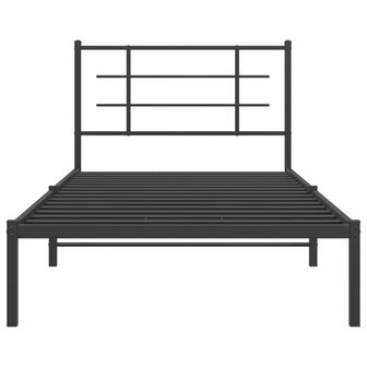 Bedframe met hoofdbord metaal zwart 100x200 cm 5