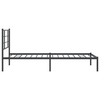 Bedframe met hoofdbord metaal zwart 100x200 cm 6