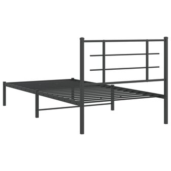Bedframe met hoofdbord metaal zwart 100x200 cm 7