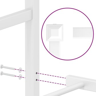Bedframe met hoofdbord metaal wit 107x203 cm 9